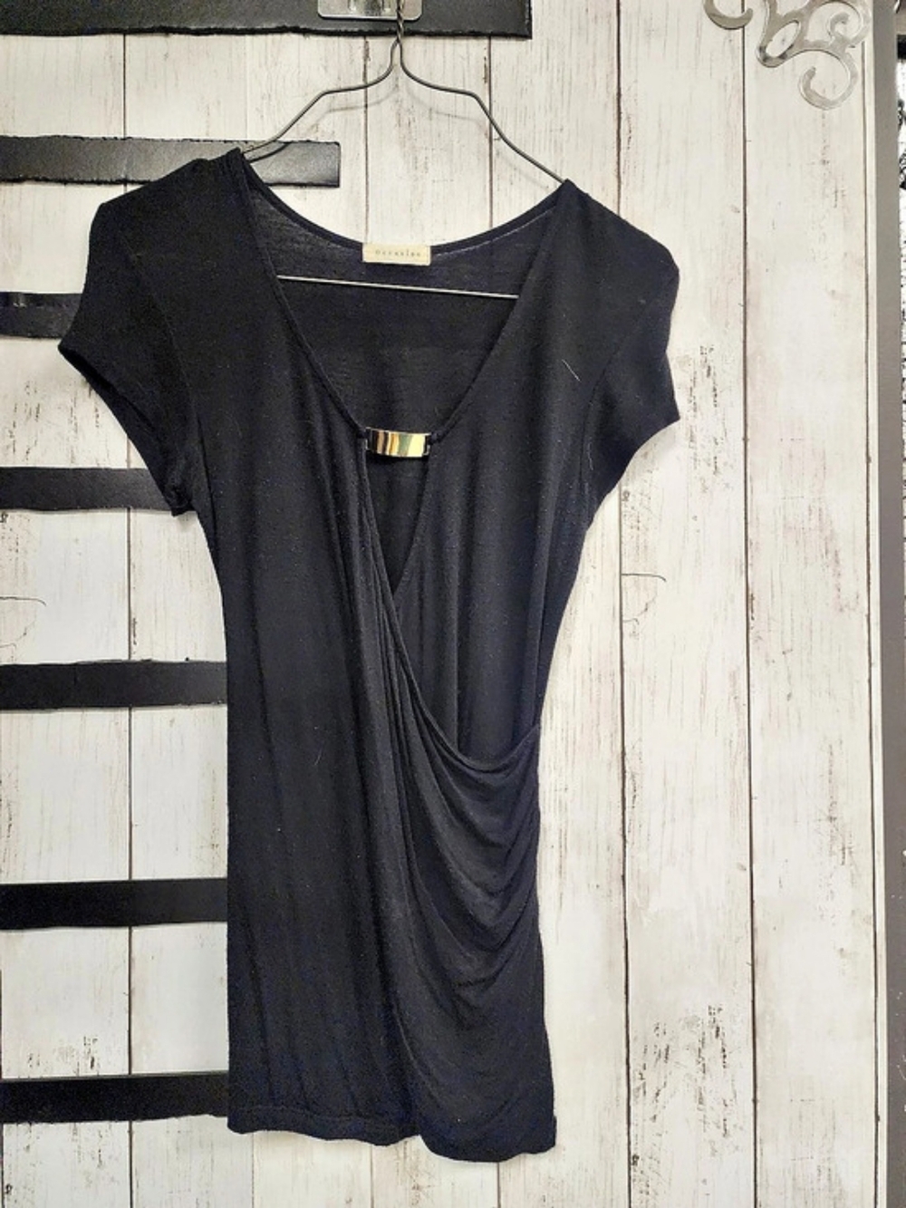 Womens Black With Gold Accent Top